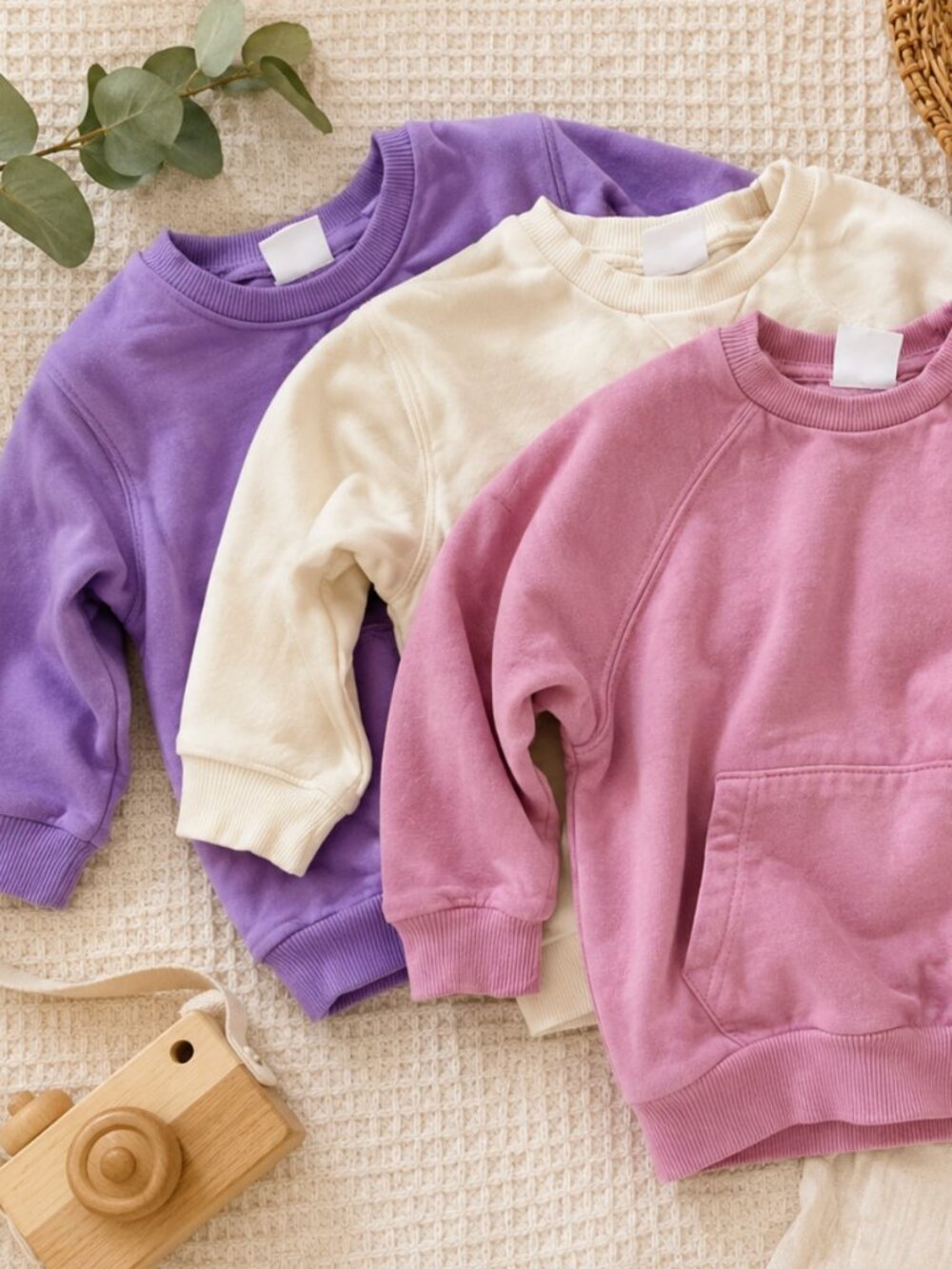 Zara Kids Crewneck Sweatshirts - Pink, Cream & Purple